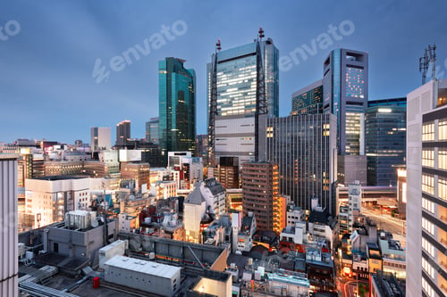 Preview: Tokyo, Japan cityscape in the Business District of Toranomon