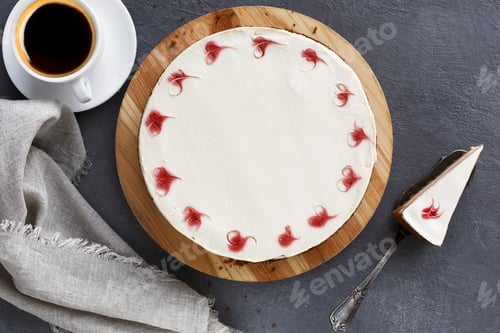 Preview: New York cheesecake on dark background