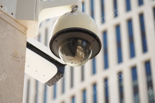 Preview: Security camera overlooking urban building facade