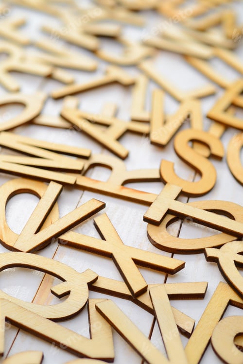 Preview: english wooden letters