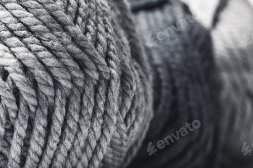 Preview: close up view of grey yarn balls