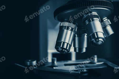 Preview: microscope close-up in science laboratory