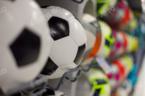 Preview: Soccer balls in a sports store