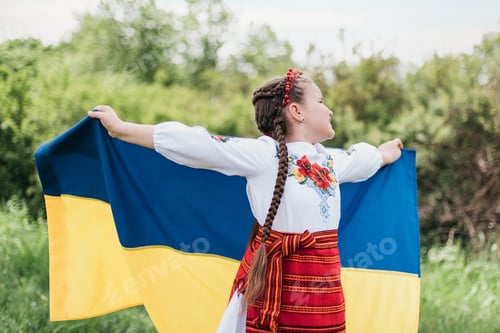 Preview: vyshyvanka day. Child in traditional embroidery. Ukraines Constitution day.