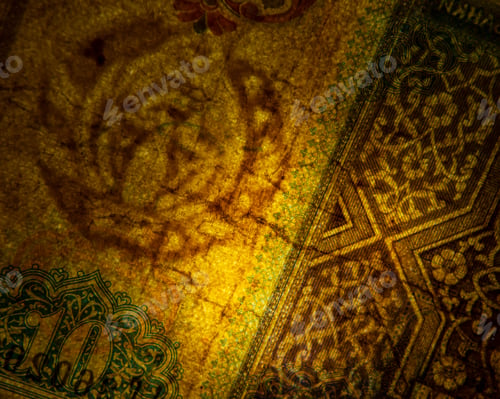 Preview: Close up macro detail of old banknote detail, background, world money concept, inflation and economy