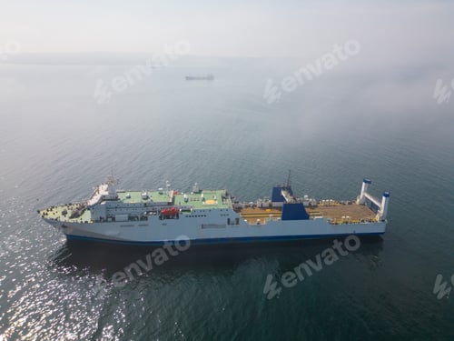 Preview: ferryboat in the sea aerial view. This vantage point can offer a unique and expansive view of the