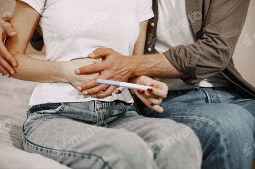 Preview: Couple finding out results of a pregnancy test