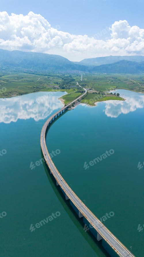 Preview: Neraida bridge or Servia Bridge on Polyfytos lake in Kozani.