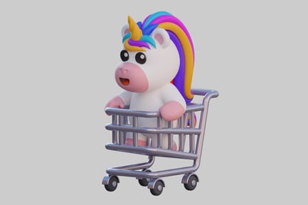 Visualização: Unicórnio no carrinho de compras
