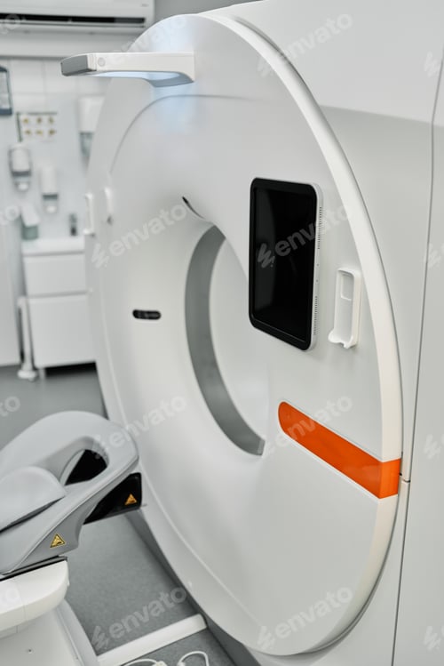 Preview: MRI - Magnetic resonance imaging scan device. MRI scaner room