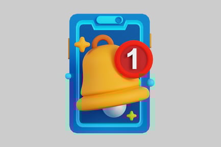 Visualização: Campainha de notificação na interface do usuário do smartphone