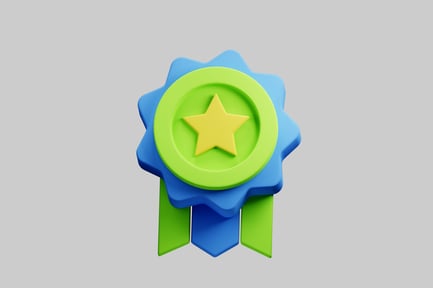 Preview: Colorful achievement reward star badge