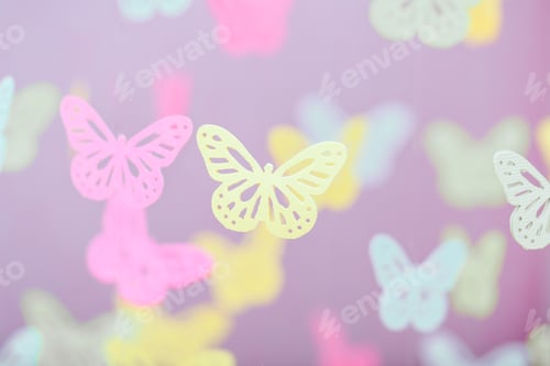 Preview: Colorful Butterflies Beautifully Displayed on a Soft, Dreamy Background