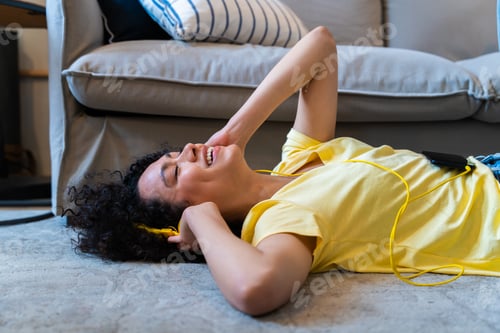 Preview: Beautiful latino woman at home