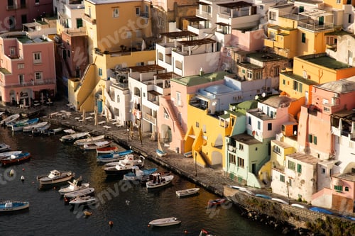 Preview: Beautiful fishing village, Marina Corricella on Procida Island, Bay of Naples, Italy.