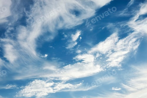 Preview: Blue sky with clouds at sunset.