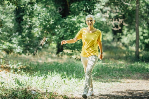 Preview: Intermittent Walking Workout, Mature Woman Exercising
