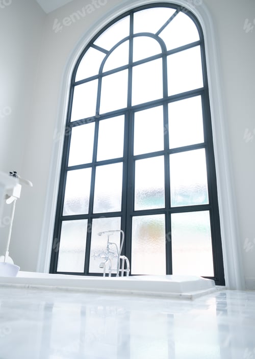 Preview: Bathroom faucet and sink in modern bathroom with sunlight
