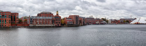 Preview: Panoramic view of an Old Historic Town during a cloudy morning