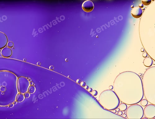 Preview: Abstract Colorful Food Oil Drops Bubbles and spheres Flowing on Water Surface