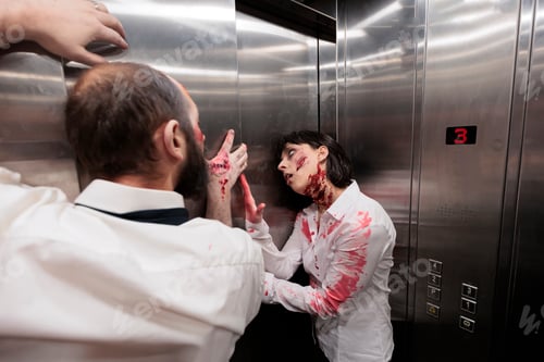 Preview: Actors covered in fake blood with undead creatures role in thriller film