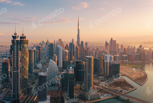 Preview: Dubai Downtown skyline, United Arab Emirates or UAE. Urban city.