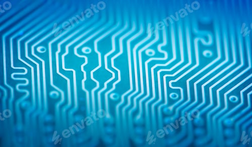 Preview: High Tech Circuit Board. Macro technology and computing concept. Network Technology Background.