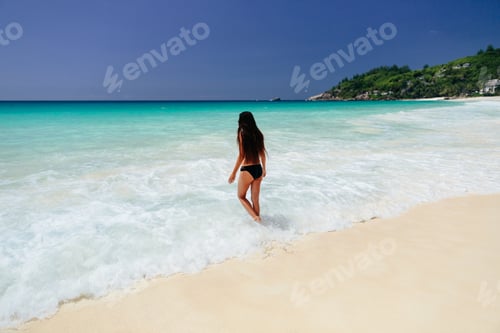 Preview: woman on beach vacation in tropics
