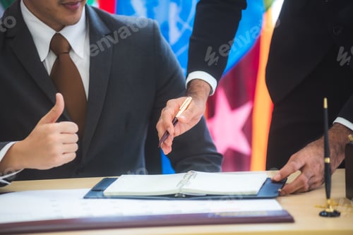 Preview: concept of diplomatic and international business cooperation