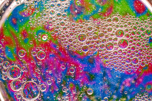 Preview: Colorful background with bubbles. Abstract background. Close up