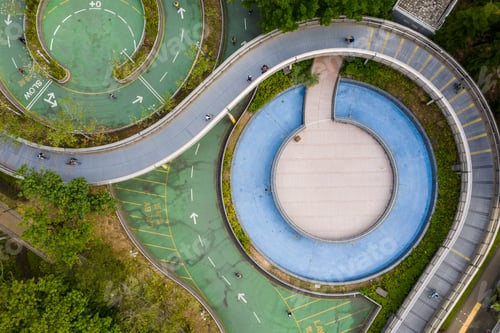 Preview: Top down view of bicycle lane park
