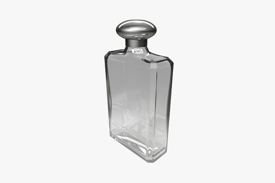 Cover for Rectangular glass perfume bottle with silver knob