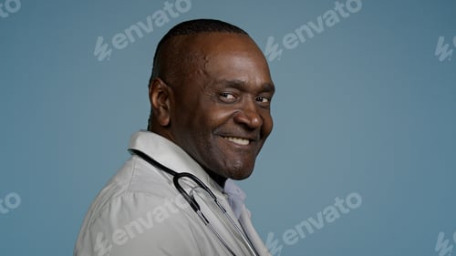 Preview: African american man doctor male professional physician medical worker healthcare therapist surgeon