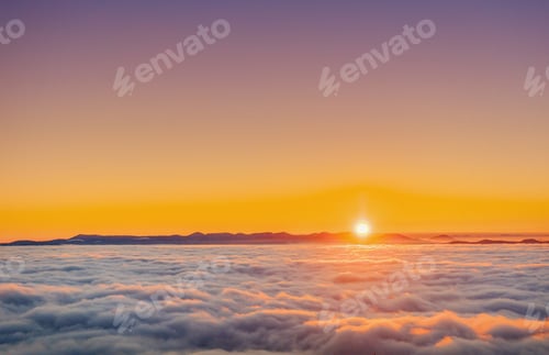 Preview: Sunrise Over Clouds with Mountains in Background