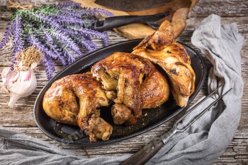 Preview: Roasted Chicken with Herbs and Serving Fork