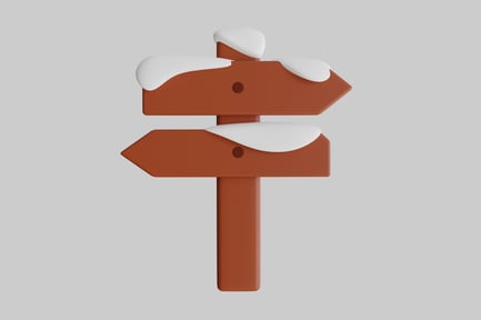 Preview: Snowy directional arrow signpost