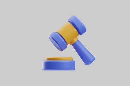 Preview: Cartoon gavel and striking block