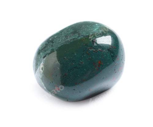 Preview: Beautiful green heliotrope gemstone on white background