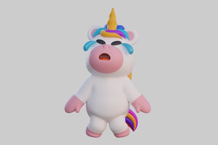 Preview: Crying cartoon unicorn character