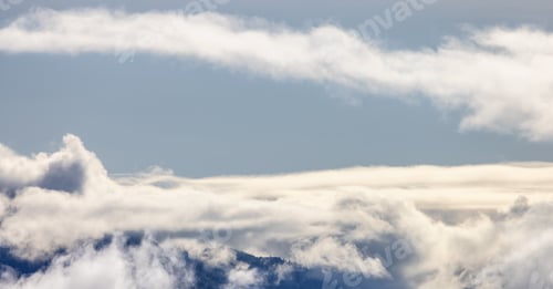 Preview: Aerial View of White Puffy Cloudscape in British Columbia, Canada