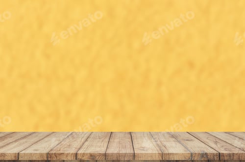 Preview: Wooden table top on blur background - can be used for display or montage your products.