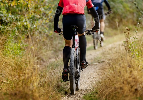 Preview: rear wheel sports mountain bike riding on gravel trail