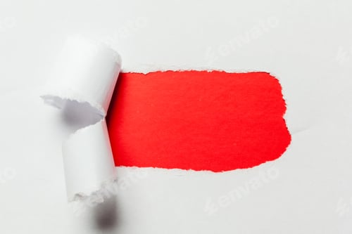Preview: Hole in the paper with torn sides
