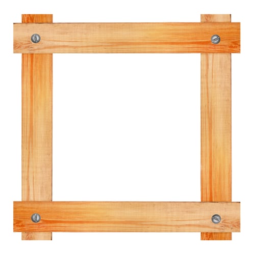 Preview: Wooden Frame Against White Background