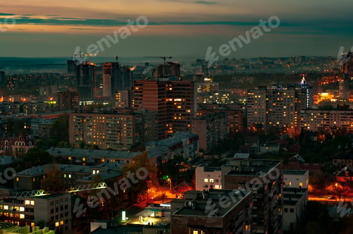 Preview: Aerial view of a city with high-rise buildings