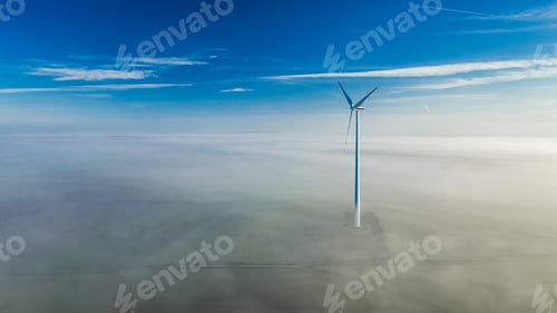 Preview: Wind farm in Poland. Aerial view of wind turbines.