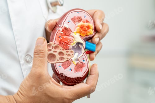 Preview: Kidney disease, Chronic kidney disease ckd, Doctor hold model to study and treat in hospital.