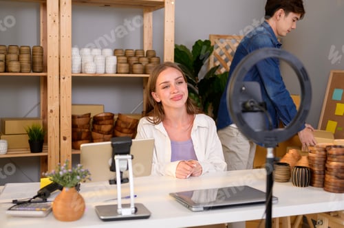 Preview: couple entrepreneur live streaming to sale craft products