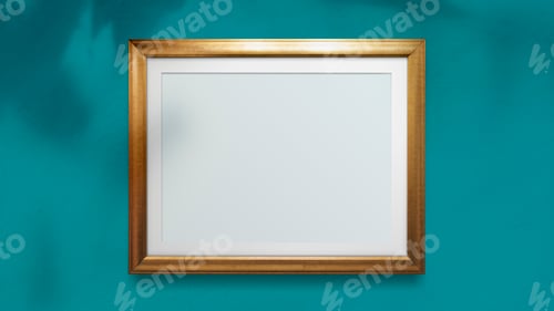 Preview: Golden blank frame mockup