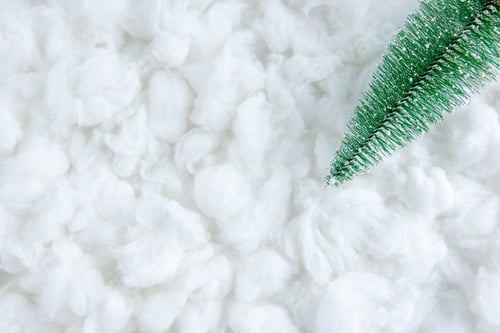 Preview: top view small xmas tree on white background copy space